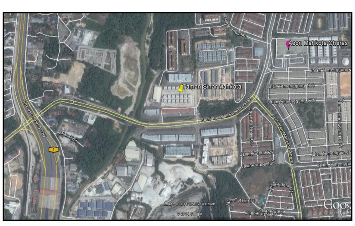 Taman sinar mahkota semi d location map