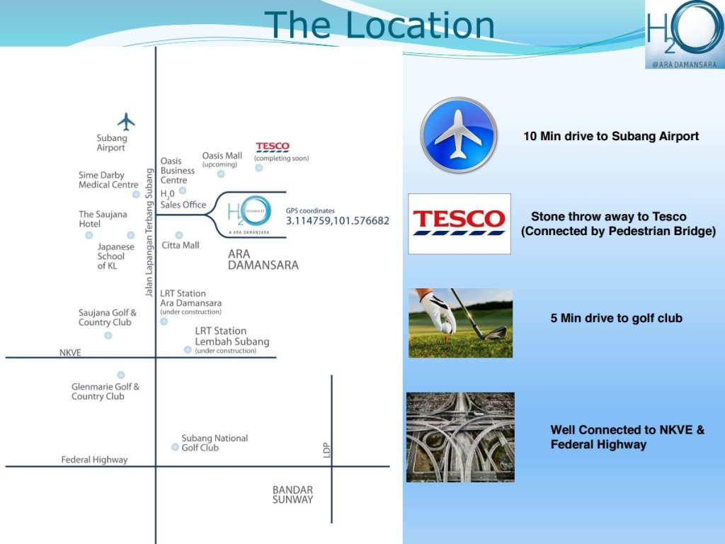 h2o ara damansara location map