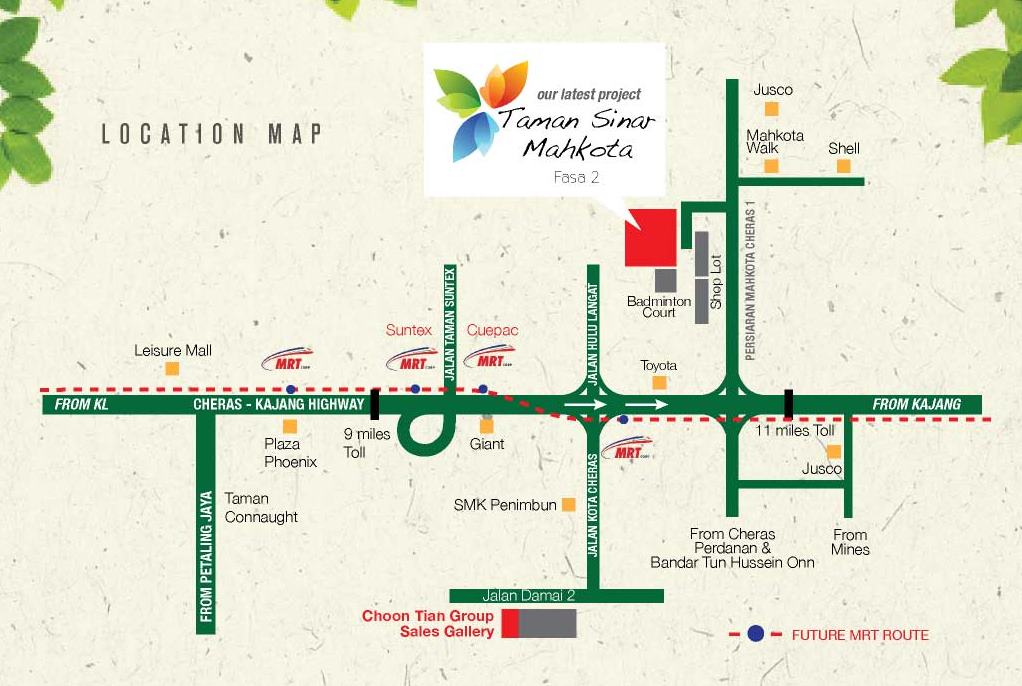 taman sinar mahkota location