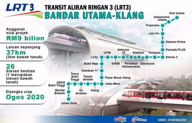 how to go one utama by mrt