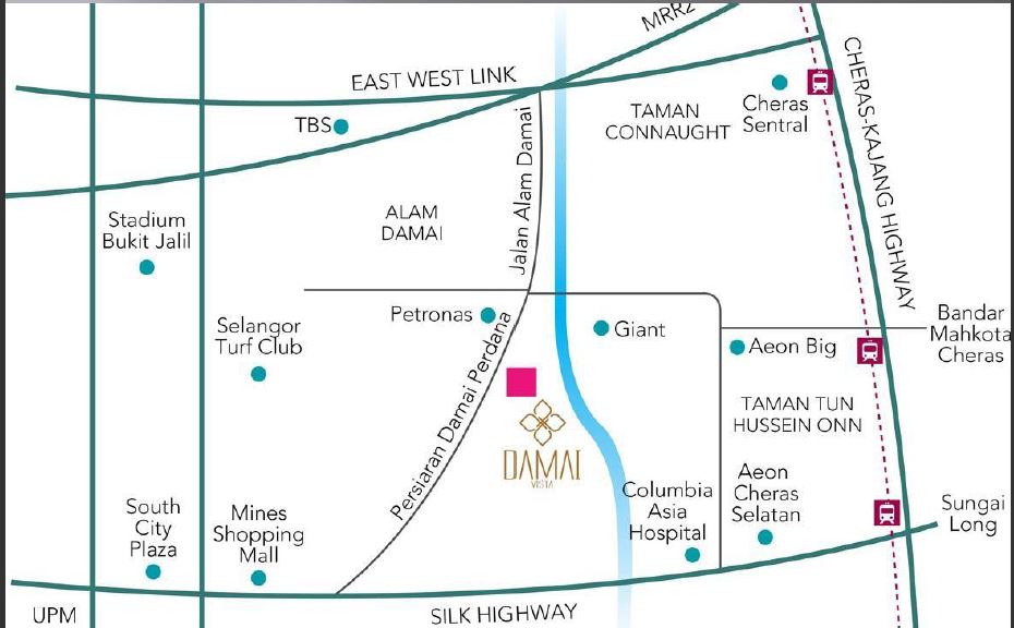 Damai vista location map