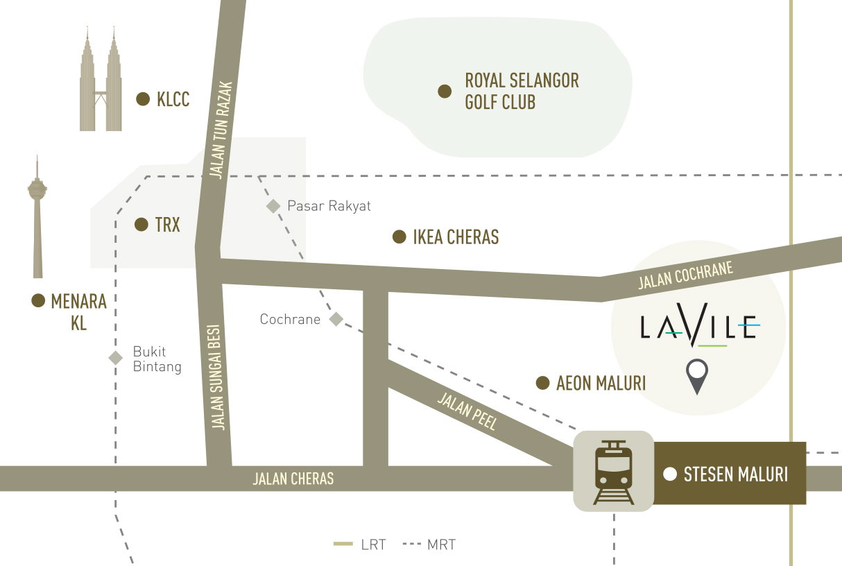 lavile residence maluri cheras location map